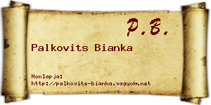 Palkovits Bianka névjegykártya