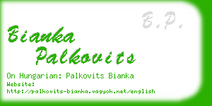 bianka palkovits business card